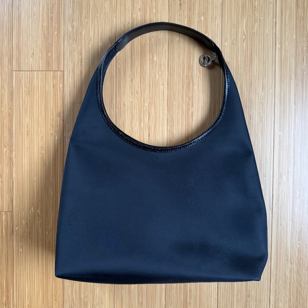 Longchamp Nylon Black Shoulder Tote Handbag - Picture 2 of 5